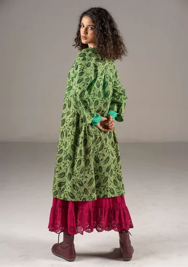 Vävd klänning "Kelly" i ekologisk bomull - cikada/mönstrad