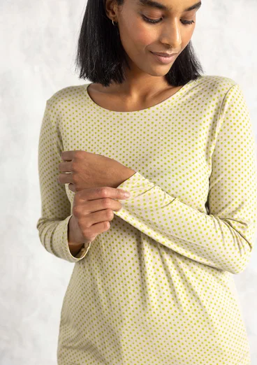 Trikåtop "Tina" i lyocell/elastan - natur/mönstrad