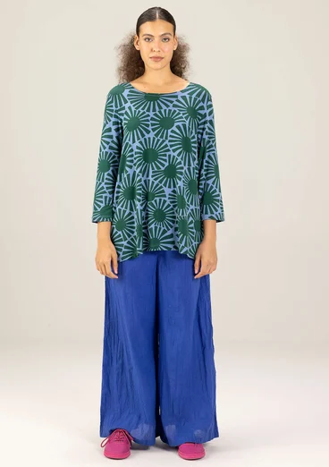 Mönstrad topp "Taiyoko" i lyocell/elastan - regnskogsgrön