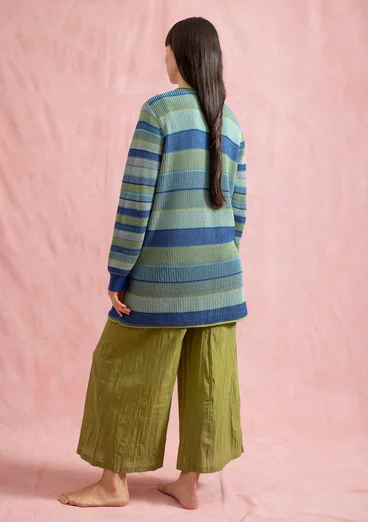 Långkofta "Andromeda" i ekologisk/återvunnen bomull - ljus indigo