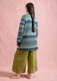 Långkofta "Andromeda" i ekologisk/återvunnen bomull - ljus indigo