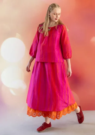 Blus "Melody" i ekologisk bomull/siden - rosa begonia