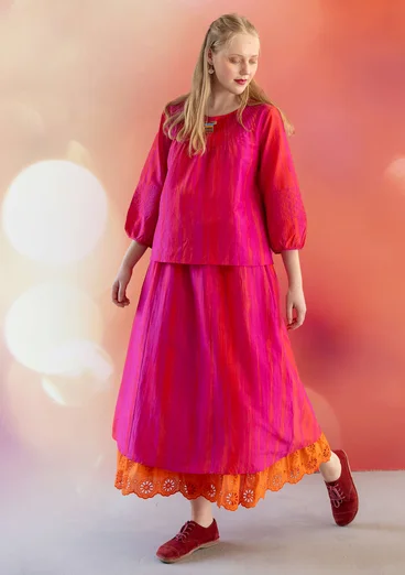 Blus "Melody" i ekologisk bomull/siden - rosa begonia