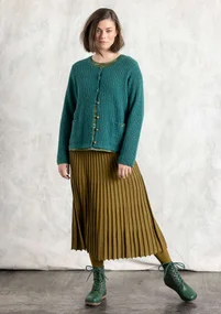 Nepskofta i lammullsmix - ljus buteljgrön/melange