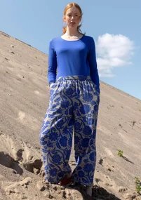 Vävd byxa "Moonlight" i viskos/lin - lupin