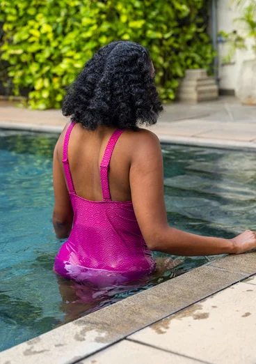 Baddräkt "Bow" i polyamide/elastan - cyklamen