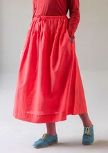 Vävd kjol "Paris" i ekologisk bomull/siden - papegojröd