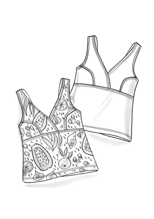 Badlinne "Botswana" i polyamid/elastan - svart/mönstrad