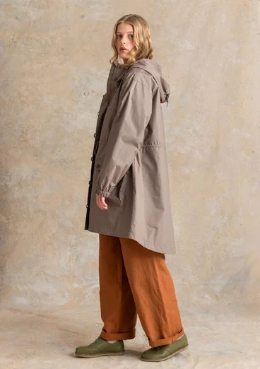 Vävd parkas ”Vendela” i ekologisk bomull - ljus potatis
