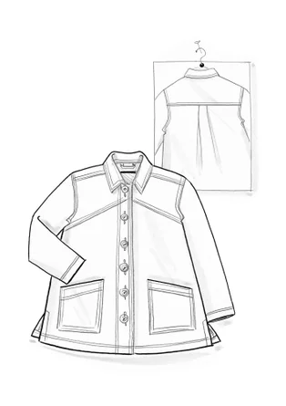 Vävd jacka "Ines" i ekologisk bomull - mörk indigo