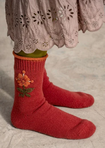 Stickade sockor "Arktis" i ull - pumpa