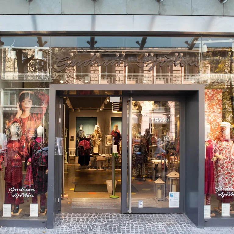 Outside Gudrun Sjödén’s store in Frankfurt.