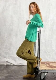 Trikåtop "Tina" i lyocell/elastan - lotusgrön