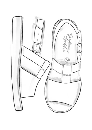 Sandal i nubuck - midsommarblomster