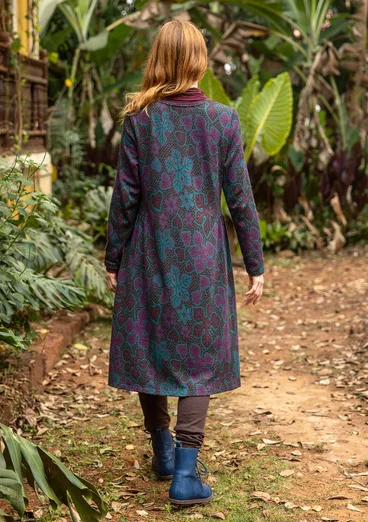 Trikåklänning "Isabella" i ekologisk bomull/modal - mörk choklad