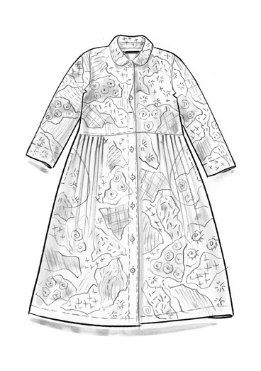 Vävd klänning "Supernova" i lyocell/lin - grålila