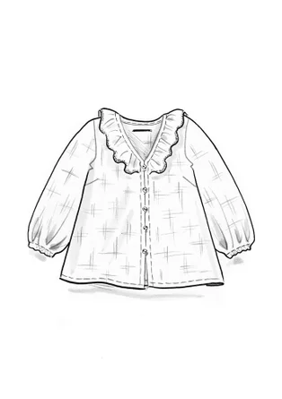 Vävd blus "Amelie" i ekologisk bomull - chili