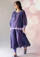 Blus "Melody" i ekologisk bomull/siden - midnattsblå