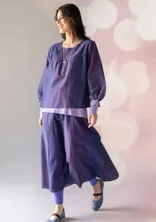 Blus "Melody" i ekologisk bomull/siden - midnattsblå