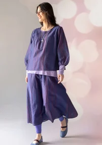 Blus "Melody" i ekologisk bomull/siden - midnattsblå