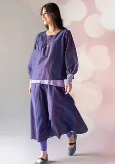 Blus "Melody" i ekologisk bomull/siden - midnattsblå