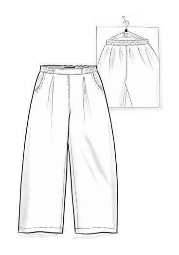 Vävd byxa ”Esme” i bomull/lin - ekollon