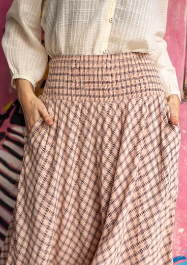 Vävd kort kjol "Juliette" i viskos - ljus persika