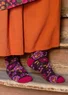 Frottésocka "Nome"  i ull/elastan (aubergine L/XL)