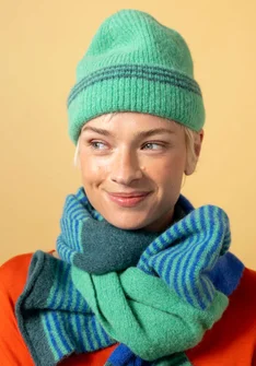 Halsduk "Stripe" i alpackamix - lotusgrön