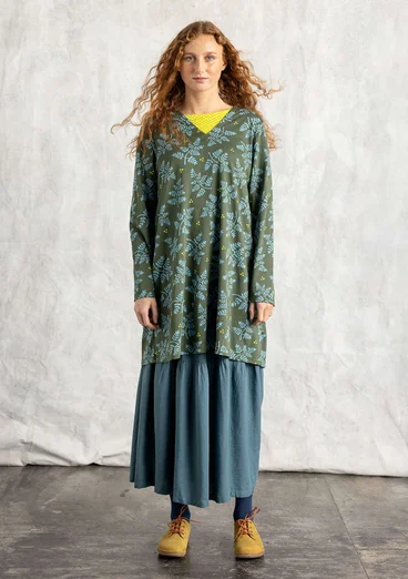 Vävd kjol "Rut" i viskos/lin - veronagrön