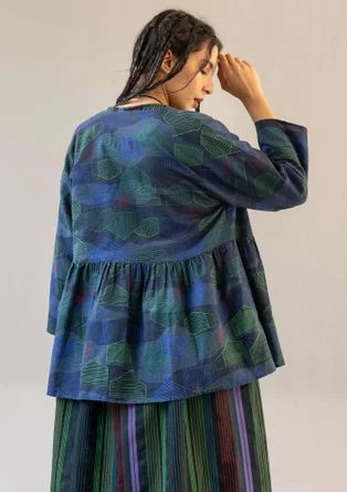 Blus "Alaska" i ekologisk bomull/lin - mörk indigo