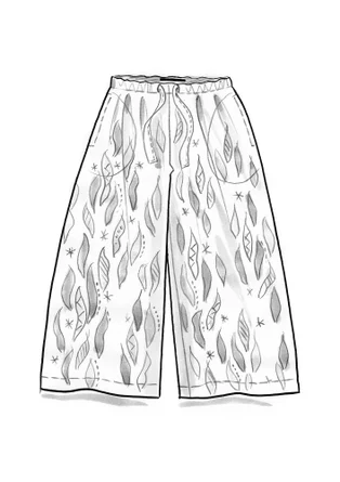 Vävd byxa "Paris" i ekologisk bomull/siden - indigofera/mönstrad