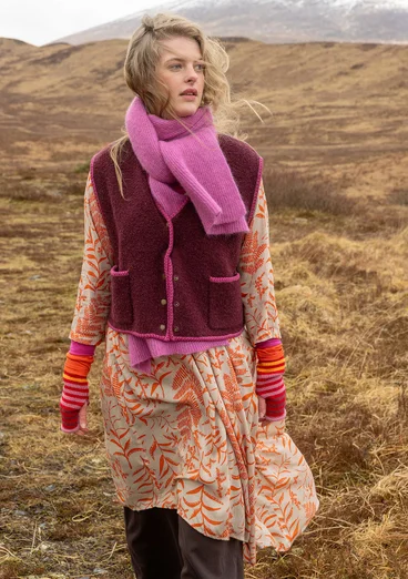 Mönstrad klänning "Glänta" i modal - chili