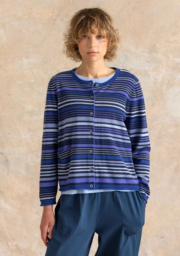 Kofta "Esme" i ekologisk/återvunnen bomull - mörk indigo/randig