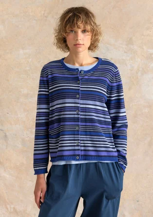 Kofta "Esme" i ekologisk/återvunnen bomull - mörk indigo/randig