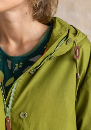 Vävd parkas ”Vendela” i ekologisk bomull - grönpeppar