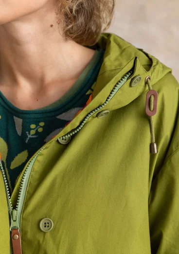 Vävd parkas ”Vendela” i ekologisk bomull - grönpeppar