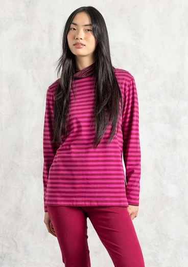 Basrandstop i ekologisk bomull - cerise/rödkål