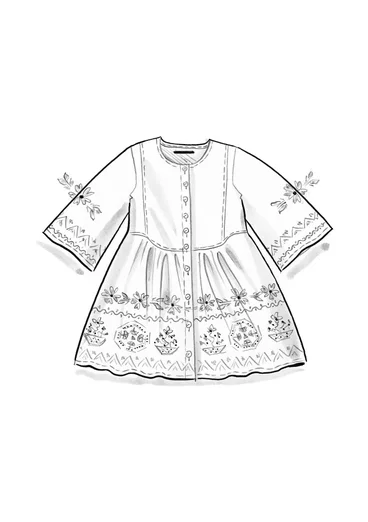 Blommig tunika "Girlang" i ekologisk bomull - fjäder