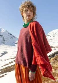 Tröja "Forgetmenot" i alpackamix - aubergine/melange