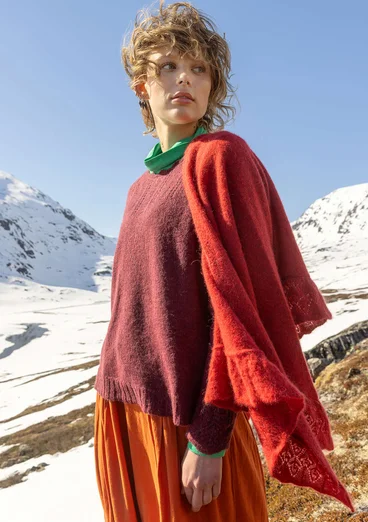 Tröja "Forgetmenot" i alpackamix - aubergine/melange