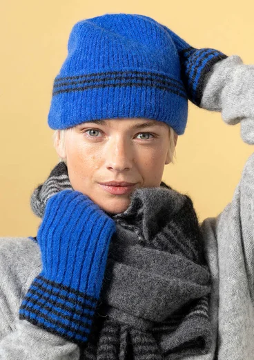 Tumvante "Stripe" i alpackamix - safirblå