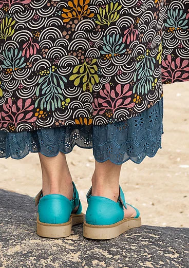 Sandal i läder - turkos