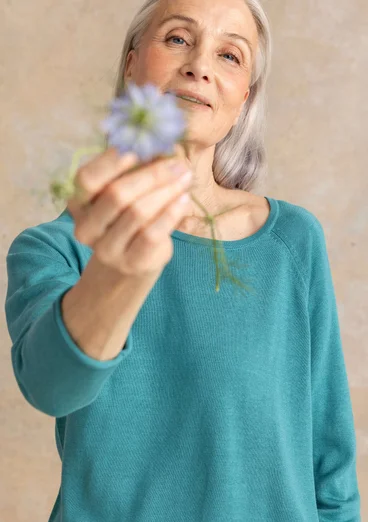 Tröja i ekologisk bomull/lyocell - teal