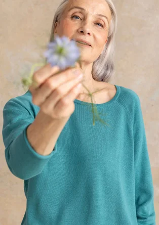 Tröja i ekologisk bomull/lyocell - teal