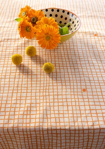 Duk "Joy" i ekologisk bomull - klementin