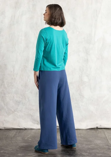 Trikåbyxa i ekologisk bomull - bergsblå