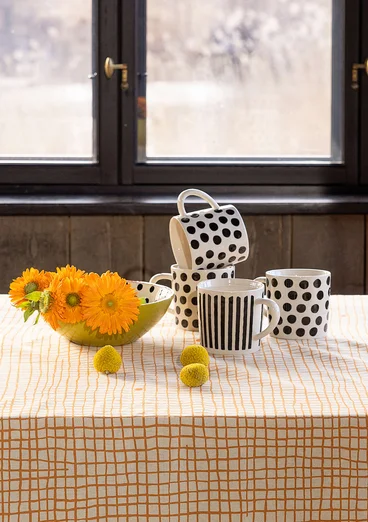 Mugg "Joy" i keramik - svart/prick