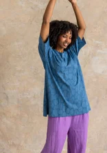 Trikåtunika ”Himla” i ekologisk bomull - indigofera/mönstrad