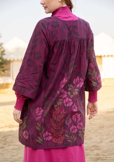 Vävd tunika "Tahiti" i ekologisk bomull - vindruva